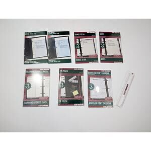 Vintage 90s Day Runner Planner Note Pad Address Pages Zip Pouch Ruler Lot New